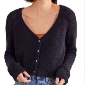 Navy cropped cardigan